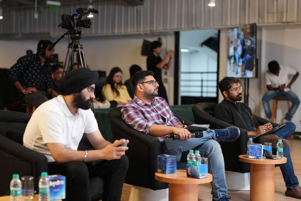 Anuj Mehta, centre, on the Mesa Demo Day panel