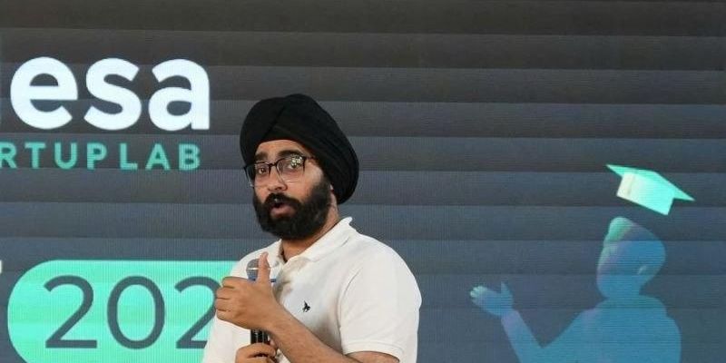 Jivraj Singh Sachar speaking on stage at Mesa Startup Lab NXT 2026