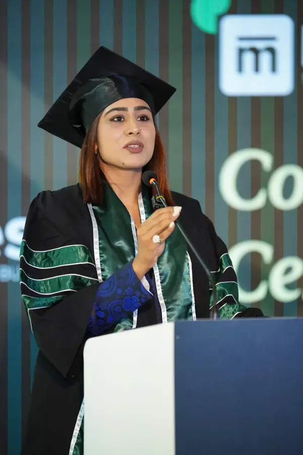 Ghazal Alagh at Cohort 2 convocation
